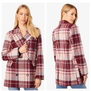 7 For all Mankind Maroon Pea Coat L